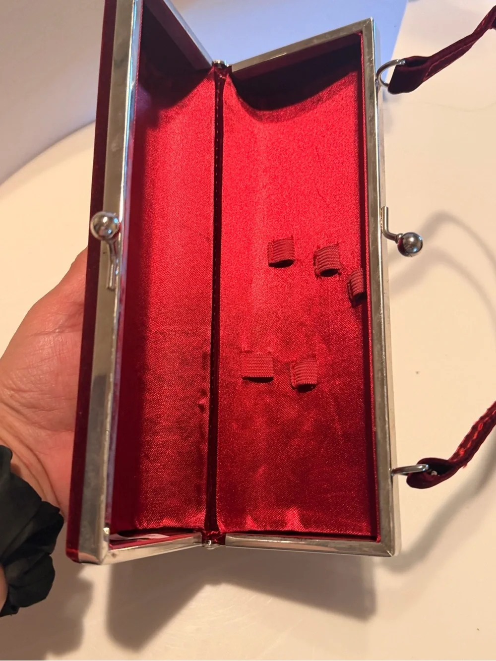 Velvet Evening Clutch Wristlet in Deep Burgundy